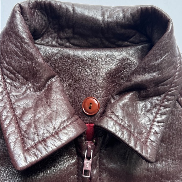 Vericci Vintage Brown Leather Jacket Made in USA Zip Front Women’s S - Picture 5 of 7